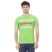 Korte Mouw Ronde Hals T-shirt Baldinini , Green , Heren