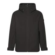 Urban Zip Jacket met Verstelbare Capuchon Moncler , Black , Heren