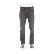 Mannen Regular Jeans met Logo Knoop Baldinini , Gray , Heren