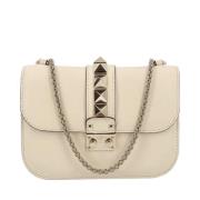 Pre-owned Leather shoulder-bags Valentino Vintage , White , Dames