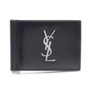 Pre-owned Leather wallets Yves Saint Laurent Vintage , Black , Dames