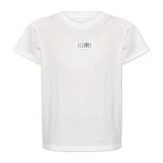 T-shirt met logo MM6 Maison Margiela , White , Dames