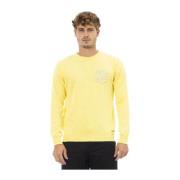 Trendy Trui met Lange Mouwen en Voorzak Baldinini , Yellow , Heren