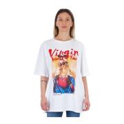 Oversize T-shirt met print voor en achter Frankie Morello , White , Da...