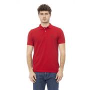 Geborduurde Polo Shirts Korte Mouw Baldinini , Red , Heren