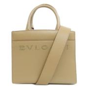 Pre-owned Leather handbags Bvlgari Vintage , Beige , Dames