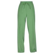 Wijde broek van wolmix met elastische taille Ottod'Ame , Green , Dames