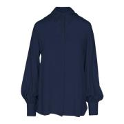 Zijden overhemd met klassieke kraag Ottod'Ame , Blue , Dames