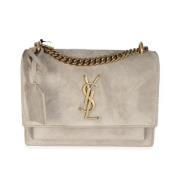 Pre-owned Leather shoulder-bags Yves Saint Laurent Vintage , Gray , Da...