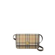 Beige Synthetisch Leren Crossbody Tas Burberry , Beige , Dames