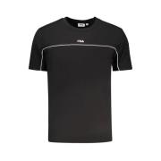 Zwart Katoenen T-Shirt | Stijl: Schwarzes Fila , Black , Heren