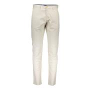 Beige Herenbroek 4 Zakken Knoop Rits Logo Gant , Beige , Heren