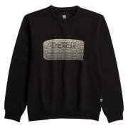 Gestapelde Logo Sweater Rechte Pasvorm G-star , Black , Heren