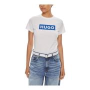 Klassieke Dames Tee Hugo Boss , White , Dames