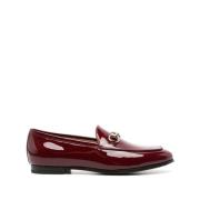 Bordeaux platte schoenen met Horsebit detail Gucci , Red , Dames