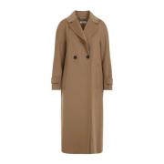 Elegante Wollen Jas Naakt Neutrals Max Mara , Brown , Dames