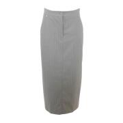 Gestreepte Grijze Midi Rok Moschino , Gray , Dames