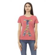 Casual korte mouw ronde hals T-shirt Trussardi , Pink , Dames