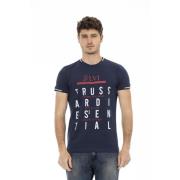 Casual korte mouw ronde hals T-shirt Trussardi , Blue , Heren