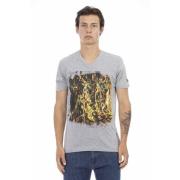 Korte Mouw V-hals T-shirt Trussardi , Gray , Heren