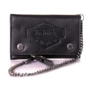 Zwarte leren portemonnee - Dinky Model VON Dutch , Black , Heren