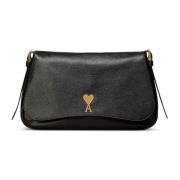 Zwarte leren Paname schoudertas Ami Paris , Black , Dames