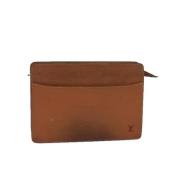 Pre-owned Leather clutches Louis Vuitton Vintage , Brown , Dames