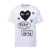 Casual Katoenen T-shirt Comme des Garçons , White , Heren