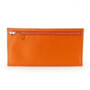 Pre-owned Leather handbags Hermès Vintage , Orange , Dames