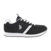 Sportieve Zwarte Veterschoenen met Logo U.s. Polo Assn. , Black , Here...