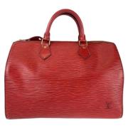 Pre-owned Leather handbags Louis Vuitton Vintage , Red , Dames