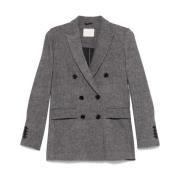 Dubbelrijige grijze jassen met pieklapels Circolo 1901 , Gray , Dames