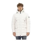 Hooded jas met ritssluiting Baldinini , White , Heren