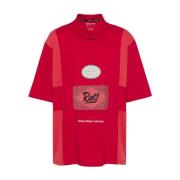 Gepaneelde Polo Shirt Riot Flyer Crest Martine Rose , Red , Heren