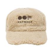 Schapenvacht Klep Pet met Geborduurd Logo OOF Wear , Beige , Dames