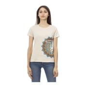 Casual Ronde Hals Korte Mouw T-shirt Trussardi , Beige , Dames