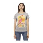 Casual T-shirt met ronde hals Trussardi , Gray , Dames