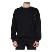 Zwart Katoenen Logo Sweatshirt Dolce & Gabbana , Black , Heren