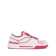 Stijlvolle Witte Leren Sneakers Dolce & Gabbana , White , Dames