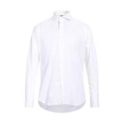 Katoenen overhemd met geborduurd logo Aquascutum , White , Heren