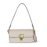 Leren Studio Baguette Tas Coach , Beige , Dames