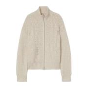 Mohair Alpaca Zip-Up Sweater Jil Sander , Beige , Heren