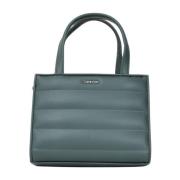 Groene Line Quilt Mini Tote Tas Calvin Klein , Green , Dames