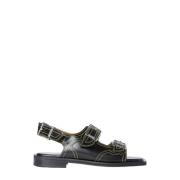 Sandals Ganni , Black , Dames