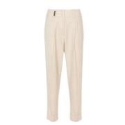 Kraalversierde Interlock-broek met elastische tailleband Peserico , Be...