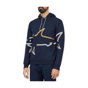 Navy Sweatshirt Regular Fit Katoenmix Paul & Shark , Blue , Heren