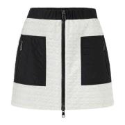 Gewatteerde Mini Rok met Houndstooth Patroon Marc Cain , White , Dames