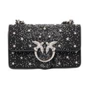 Mini Love Strass Handtas Zwart Pinko , Black , Dames