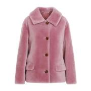 Luxe Leren Jas Roze & Paars Prada , Pink , Dames