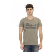 Korte Mouw V-hals T-shirt Trussardi , Brown , Heren